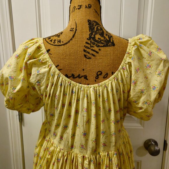 *SOLD *Mable CASSIDY PEASANT MINI DRESS Size L Yellow - Picture 11 of 16